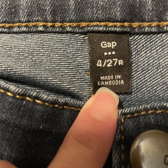 GAP Women's Premium Skinny Stretch Blue Jeans Size 4 (27) Dark Rinse - Picture 3 of 6